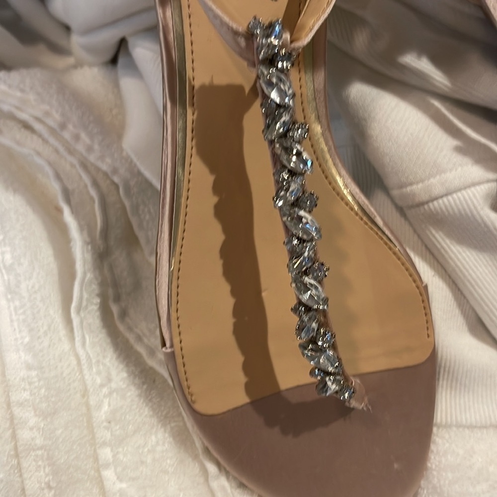 Jewel Badgley Mischka Carrol Embellished Thong never worn, boutique display